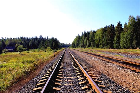 images forest sky track field vehicle soil straight rails