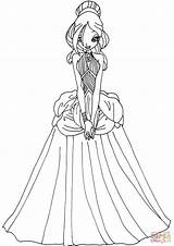 Coloring Pages Dress Printable Daphne Winx Dresses Club Princess Color Beautiful Fashion Girls Supercoloring Flora Sheets Print Colorings Drawing Getdrawings sketch template