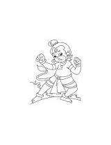 Hanuman Coloring Angry Ji Drawing sketch template