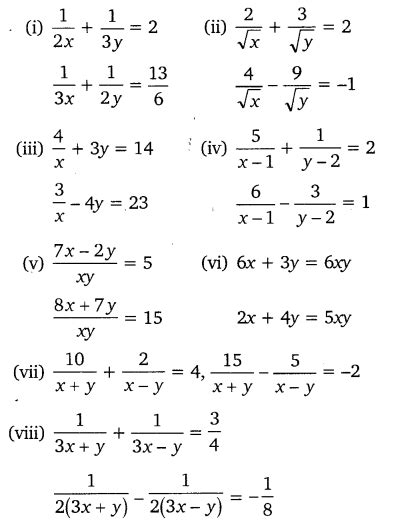 ncert solutions  class  maths chapter  pair  linear equations