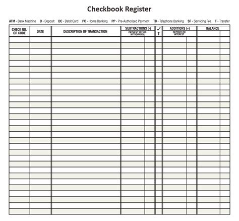 images  checkbook transaction register printable