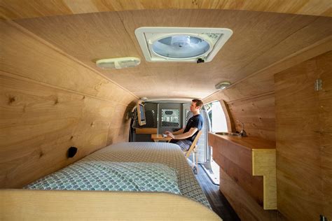 houston man converts cargo van into beautiful tiny home