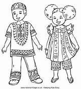 Coloring Pages Children African Around Colouring Multicultural Sheets American Thinking Preschool Little Color Jesus Loves Culture Kids Child Crafts Girl sketch template