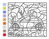 Number Color Car Coloring Pages Printables Cars Printable Race Printablee sketch template