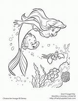 Coloring Mermaid Pages Little Disney Ariel Princess Flounder Printable Color Kids Print Popular Getcolorings Coloringhome Sebastian sketch template