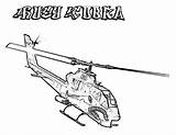 Helicopter Apache Huey Cobra Tocolor sketch template