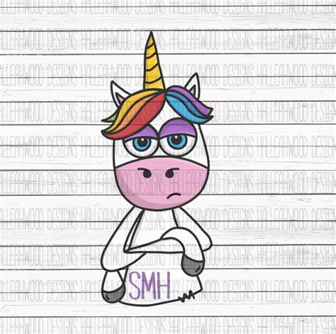 grumpy unicorn smh halleahwood