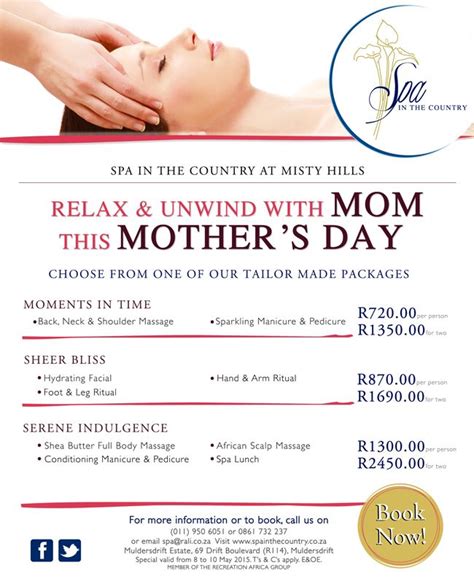 misty hills spa mothers day special mothers day special misty