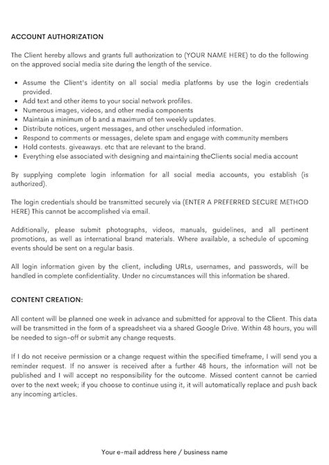 freelance social media manager contract template freelance social