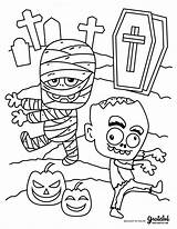 Halloween Coloring Pages Kids Kid Cemetery Mummy Monster Monsters Printable Zombie Print Book Makeitgrateful Trick Treat Crafts Candy Bag Choose sketch template