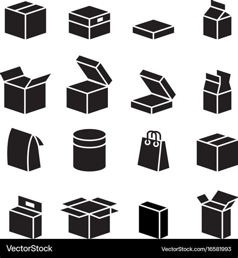 silhouette box packaging icon royalty  vector image
