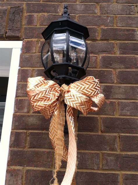 fall bows on your garage lights fall bows fall