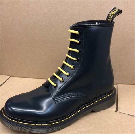 dr martens navy leather boot   eyelet