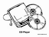 Player Cd Record Coloring Pages Stereo Music Phonograph Template Colormegood sketch template