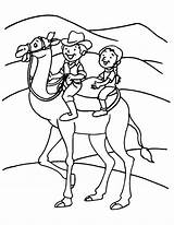 Camel Riding Coloring Kids Pages sketch template