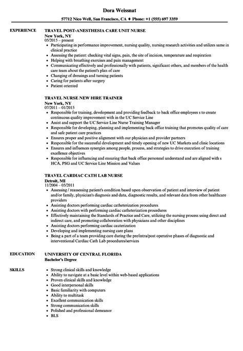 travel nurse resume samples velvet jobs