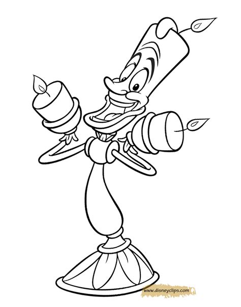 beauty   beast lumiere coloring pages  printable