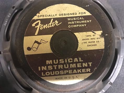 rare vintage fender brown gold label  guitar speaker reverb