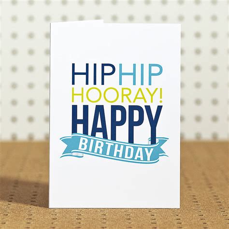 Hip Hip Hooray Birthday Card By Doodlelove