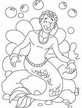 Merman Coloring Pages Printable Kids Color Getcolorings Library Clipart Popular Line sketch template
