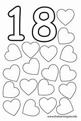Number Coloring 18 Pages Eighteen Numbers Del Printable Preescolar Para Outline Actividades Hearts Preschool Al Numero Colorear Números Activity Color sketch template