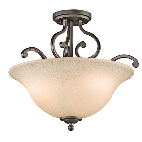 kichler  camerena  light  semi flush ceiling fixture bronze ebay