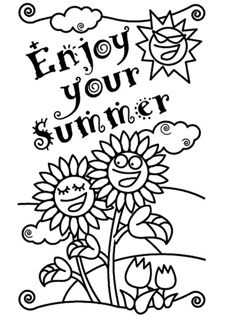 spring  summer coloring pages coloring home
