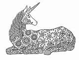 Coloring Unicorn Zentangle Preview sketch template