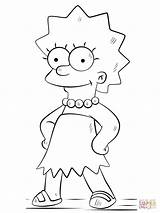 Simpson Lisa Coloring Pages Drawing Printable Marge Cartoon Homer Simpsons Clipart Drawings Characters sketch template