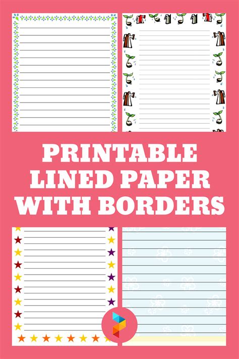 printable lined paper  border printable world holiday
