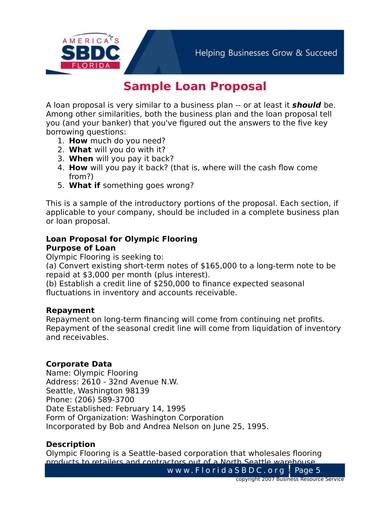 prepare  winning business loan proposal
