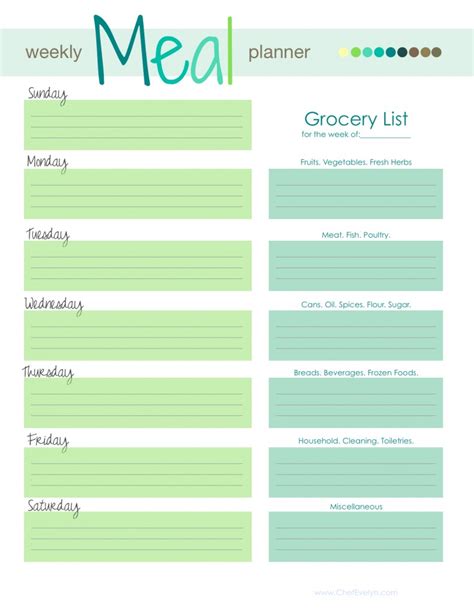 printable grocery list templates kitty baby love