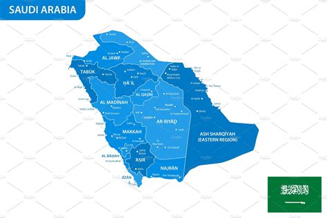 Detailed Map Of Saudi Arabia ~ Illustrations ~ Creative Market