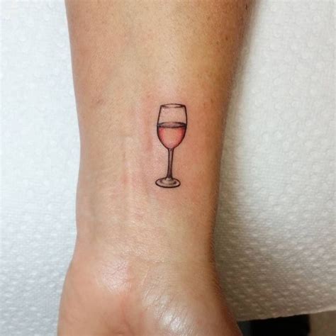 Red Wine Glass Wrist Tattoo White Paper Hidden Tattoos Discreet