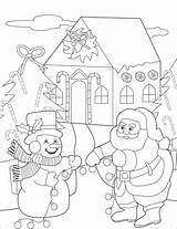 Neve Pupazzo Colorare Babbo Disegno Natale Preparano sketch template