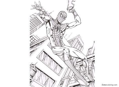 spiderman homecoming coloring pages flying  printable coloring pages
