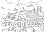 Bauernhof Ferme Para Colorear Granja Coloriage Dibujo Malvorlage Coloring Fargelegge Farm Boerderij Kleurplaat Ausmalbilder Bilde Gård Zum La Ausmalbild Tiere sketch template