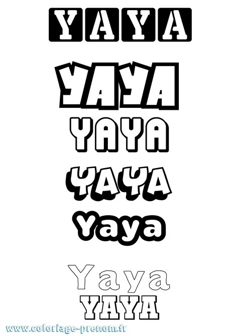 coloriage du prenom yaya  imprimer ou telecharger facilement