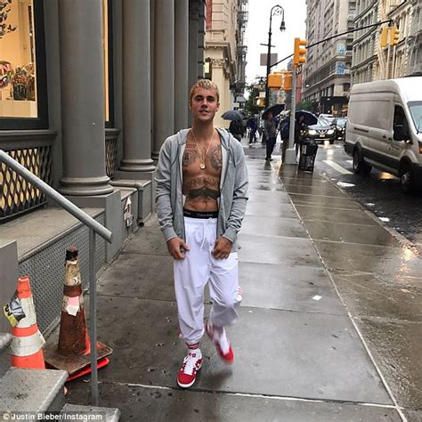 justin bieber topless selfies shared on instagram daily mail online