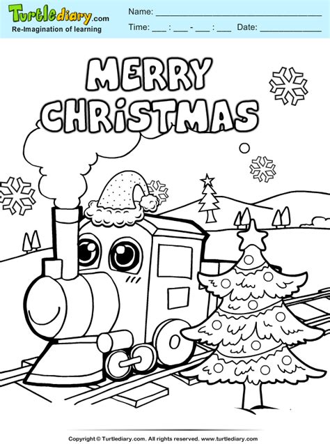 christmas train coloring sheet turtle diary
