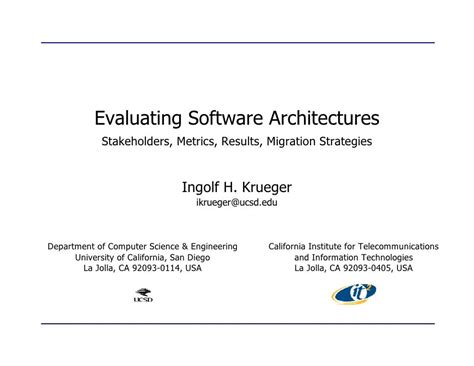 evaluating software architectures