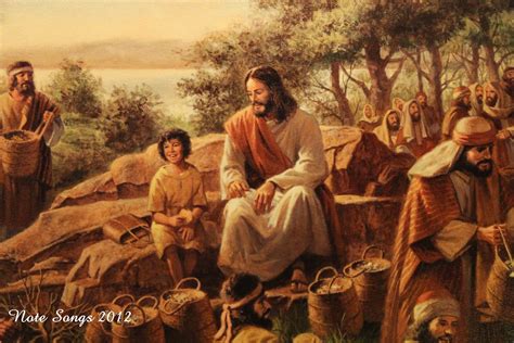 jesus feeds  people john     lad   hath