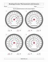 Circular Thermometers Fahrenheit Worksheet Dominant Temperatures Measurement sketch template