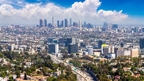 los angeles daytime skyline wallpaper wallpaperscom