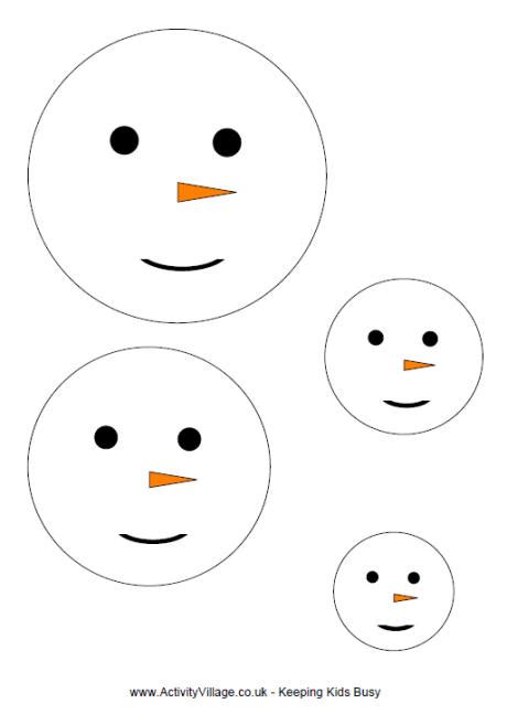 snowman face template   sizes