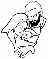 Coloring Pages Jesus Christmas Mary Baby Religious Bible Colouring Kids Drawing Sheets Joseph Christian Christ Caring Clipart Children Color Printable sketch template