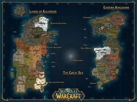 Wow Classic Map With Levels Time Zones Map World
