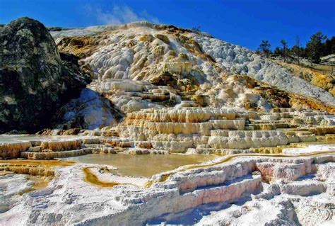 mammoth hot springs yellowstone national park wyoming montana and