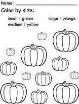 Pumpkin Preschool Size Coloring Halloween Activities Worksheets Color Kindergarten Parts Worksheet Printable Fall Grande Pre Math Kids Piccolo Science Choose sketch template
