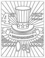 July Coloring Pages 4th Printable Related Calendar Kids sketch template